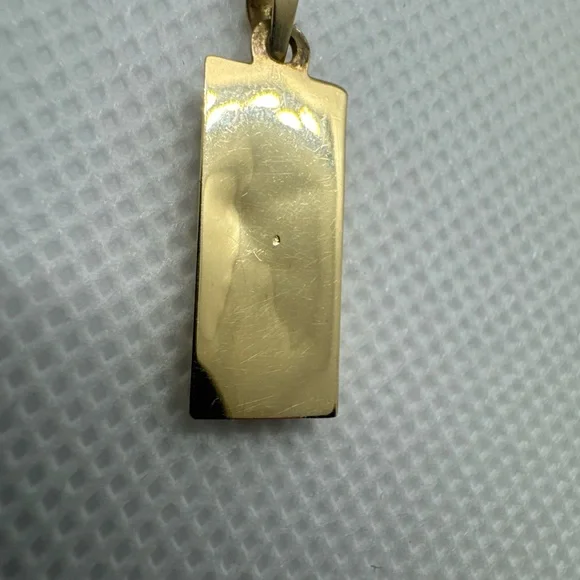 14k Yellow Gold Bar Pendant “14K” 3-d Hollow 0.69 grams - Picture 6 of 11